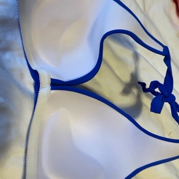 H2oh Halter top bikini in Pacific Blue, worn ONCE! molded cups 32-40 DD-E - Picture 6 of 9